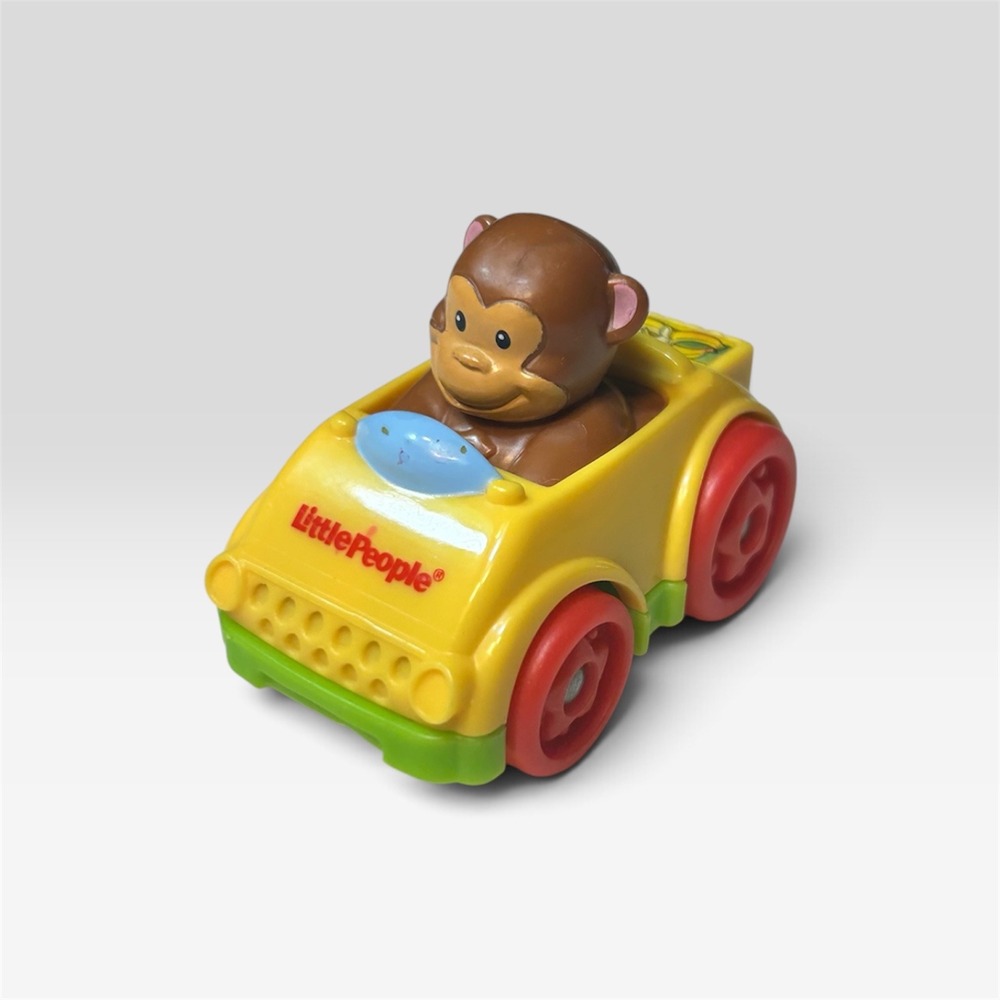 Fisher Price Little People Monkey Wheelies Race Car Mattel 2012